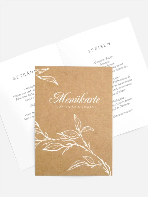 Menükarte Goldstaub