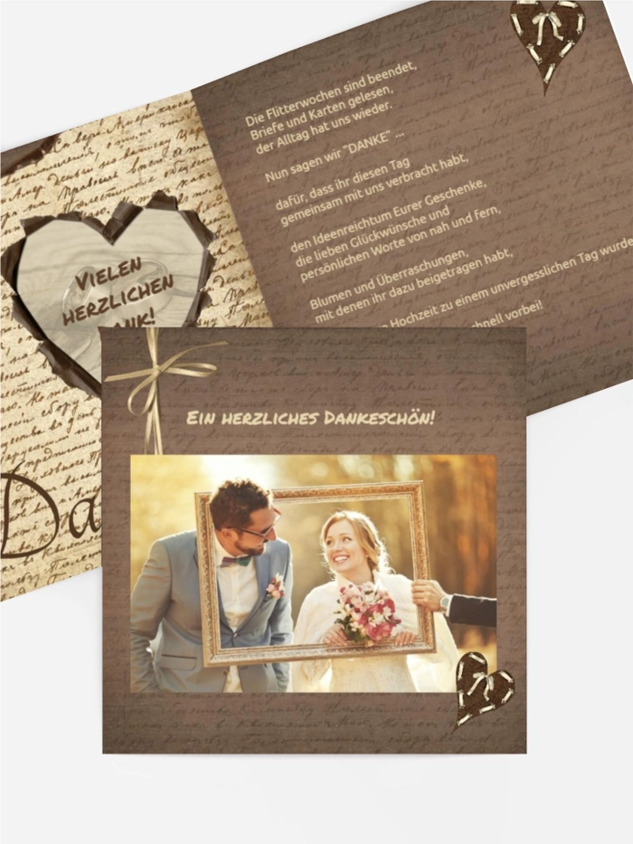 Dankeskarte Hochzeit "Herzensgedicht" Dankeskarte Hochzeit "Herzensgedicht"