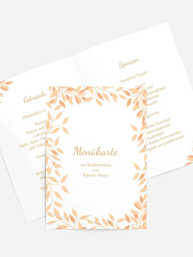 Menükarte Konfirmation Floral