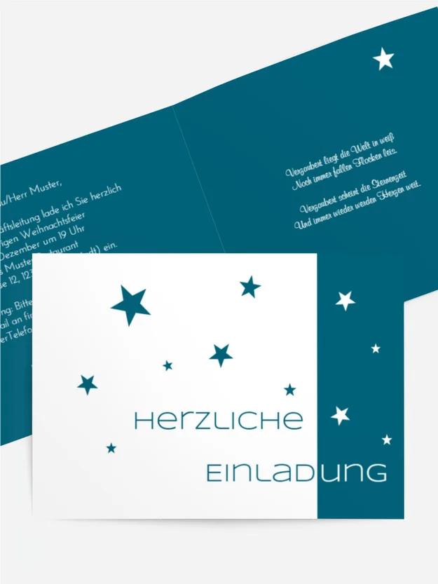 Einladung zu Weihnachtsfeier Geschäftlich Classic Stars