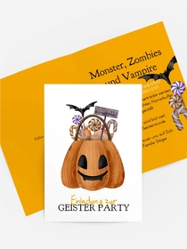 Halloween Einladung Böser Kürbis
