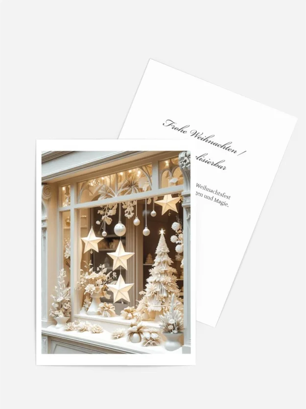 Fine Art Karte Weihnachts-Schaufenster | Text Personalisierbar