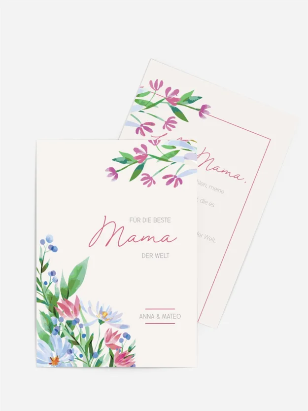 Grußkarte zum Muttertag Mamas Blumenbeet
