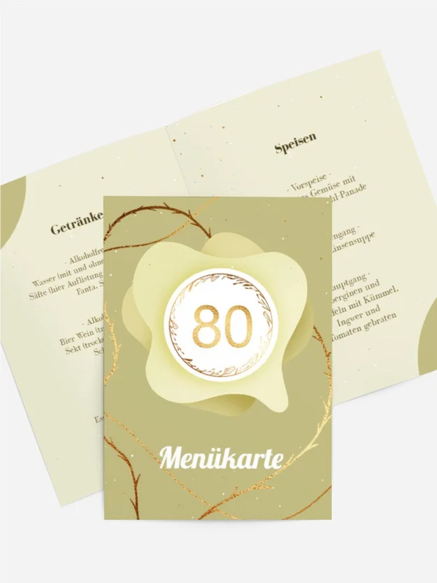 Menükarte Geburtstag Eleganz