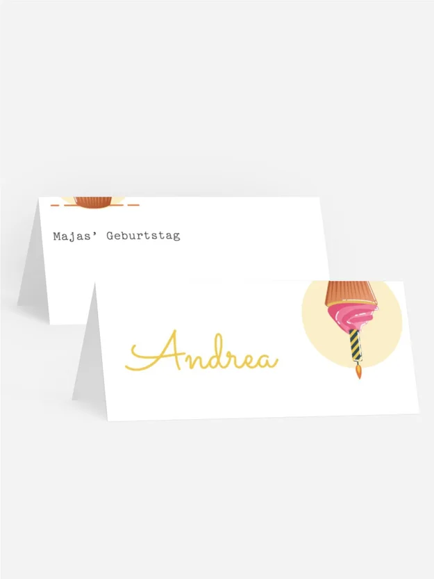 Tischkarte Geburtstag Festlicher Cupcake