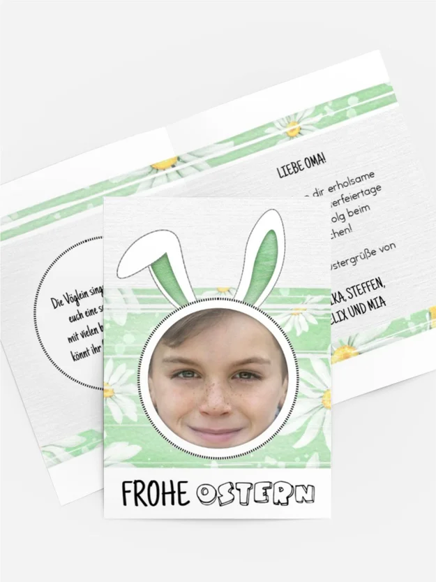 Osterkarte Hasenohren Osterkarte Hasenohren