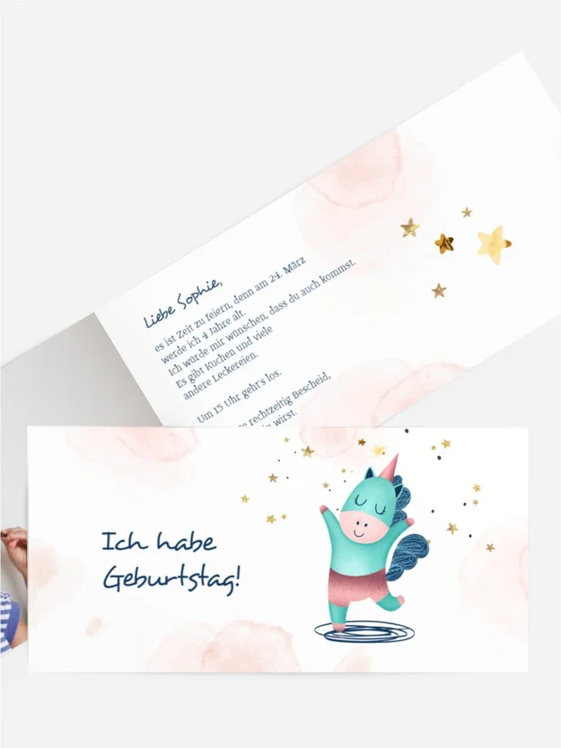 Geburtstagseinladung Dancing Unicorn
