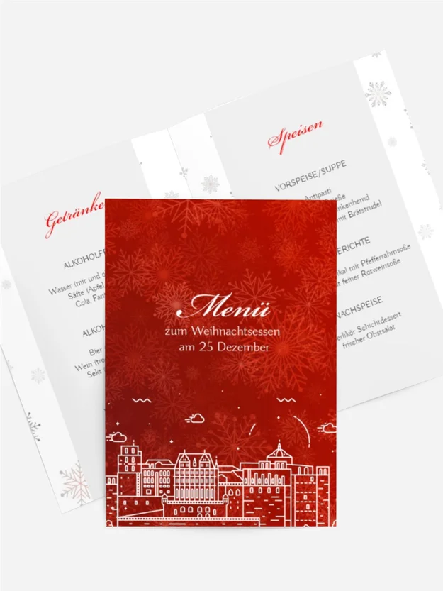 Weihnachtsmenükarte Weihnachten in Heidelberg