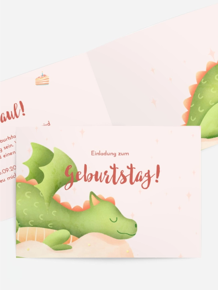 Geburtstagseinladung Schlafender Drache Geburtstagseinladung Schlafender Drache