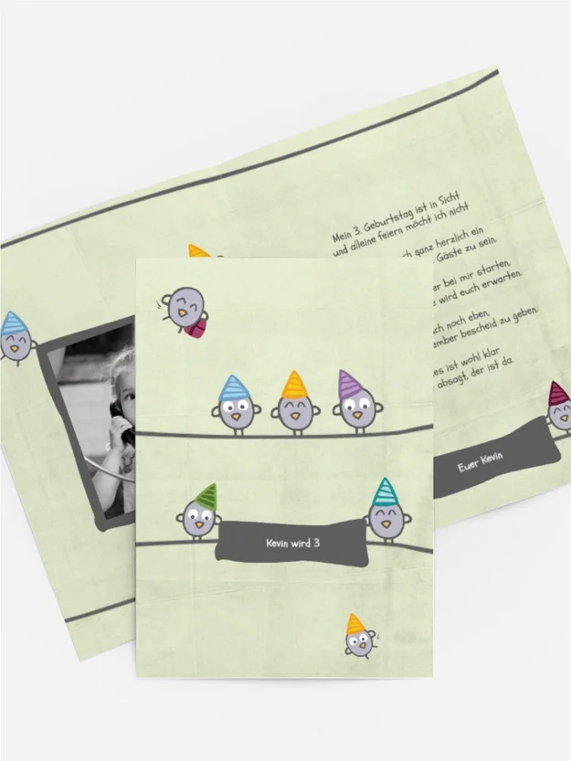 Kindergeburtstagseinladung "Vogelfest Foto"