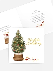 Einladung Weihnachten Üppiger Weihnachtsbaum