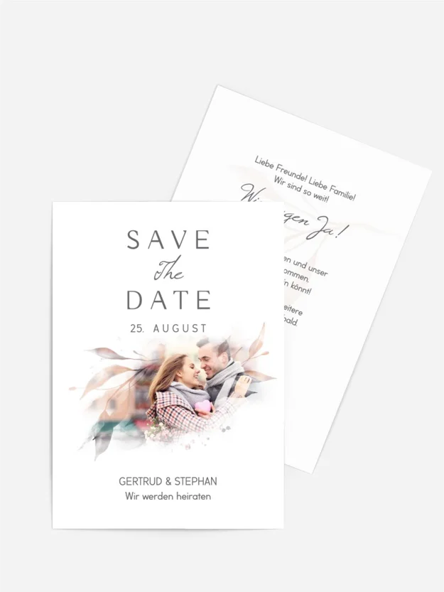 Save-the-Date Karte transparente Zukunft