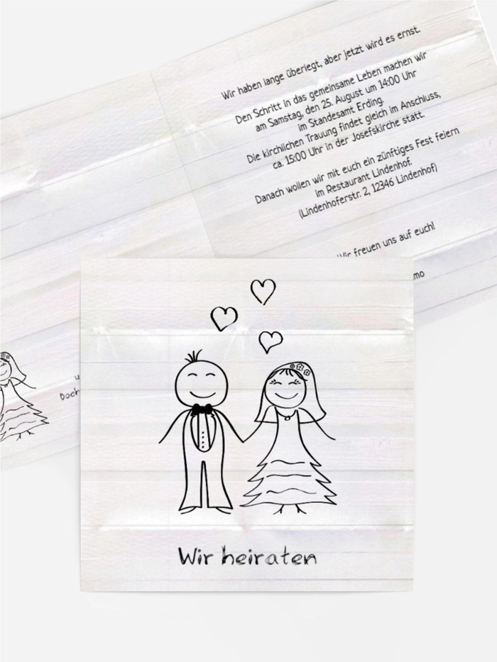 Einladungskarte zur Hochzeit Sweet Love
