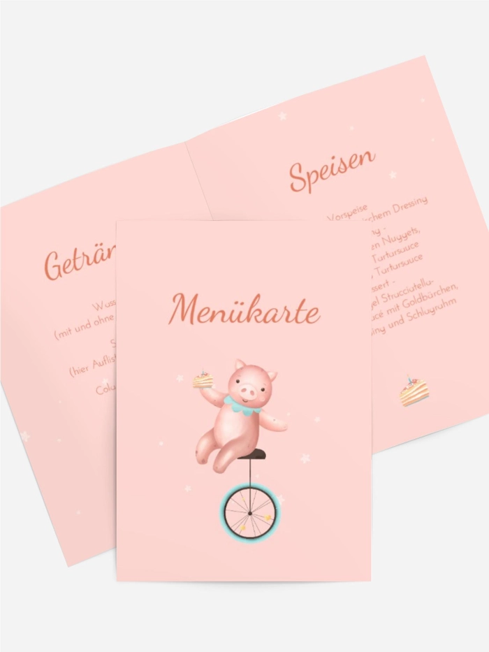 Menükarte Geburtstag Lustiges pig Menükarte Geburtstag Lustiges pig