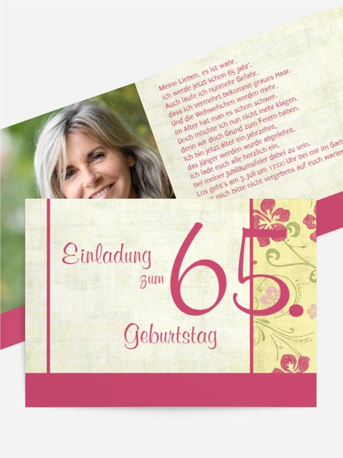 Einladung zum Geburtstag Hibiskus 65 Foto