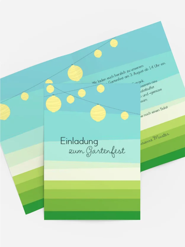 Einladung Sommerfest flächiger Garten