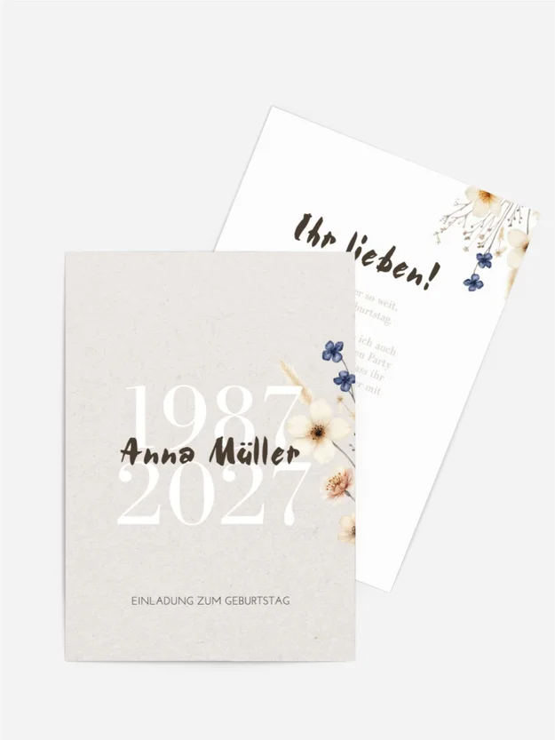Geburtstagseinladung Meine Blumen