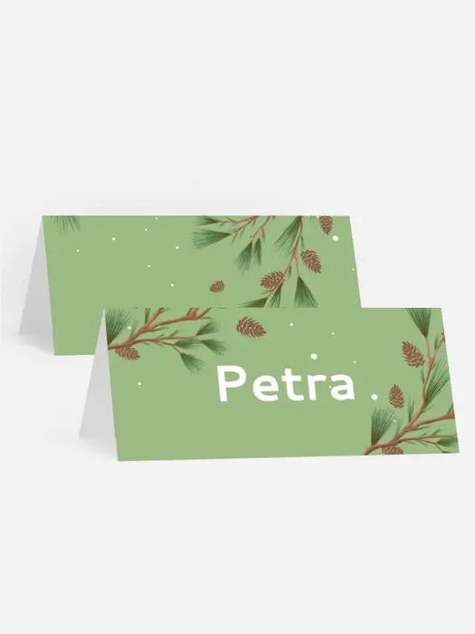 Tischkarte Weihnachten Weihnachtsbaum Zweig