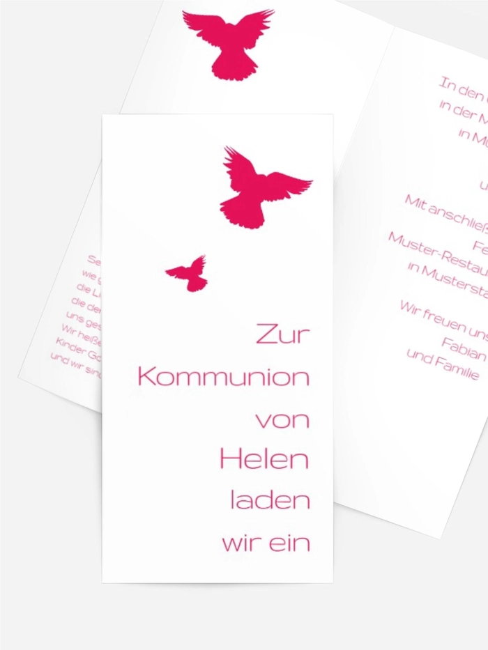 Kommunionseinladungskarte Taube Kommunionseinladungskarte Taube
