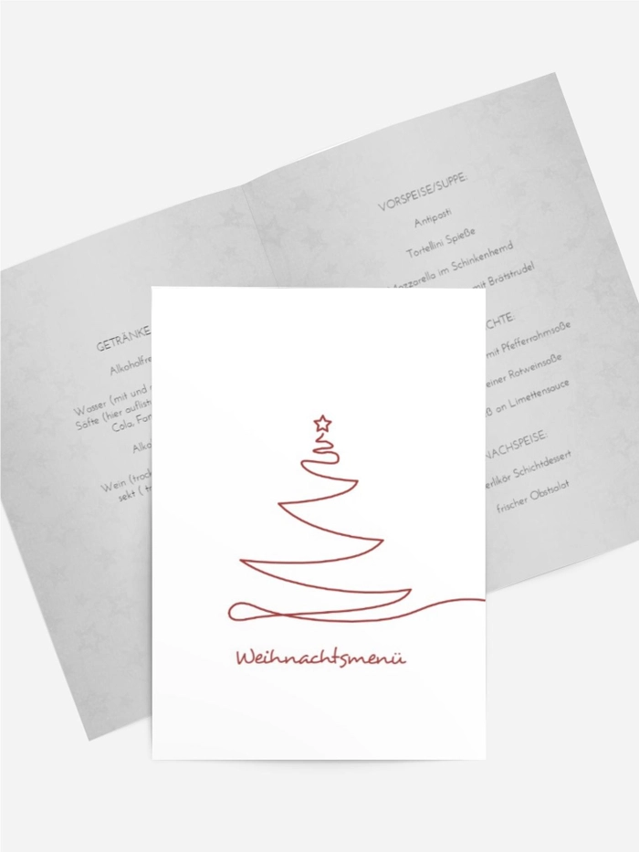 Weihnachts Menükarte Linienbaum Weihnachts Menükarte Linienbaum