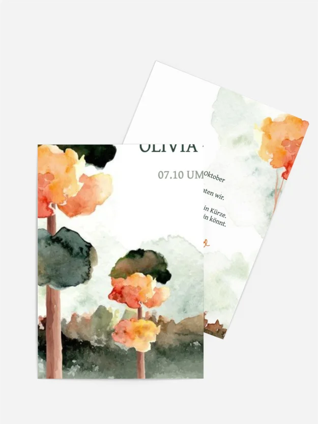 Save the Date Karte Blumenflecken