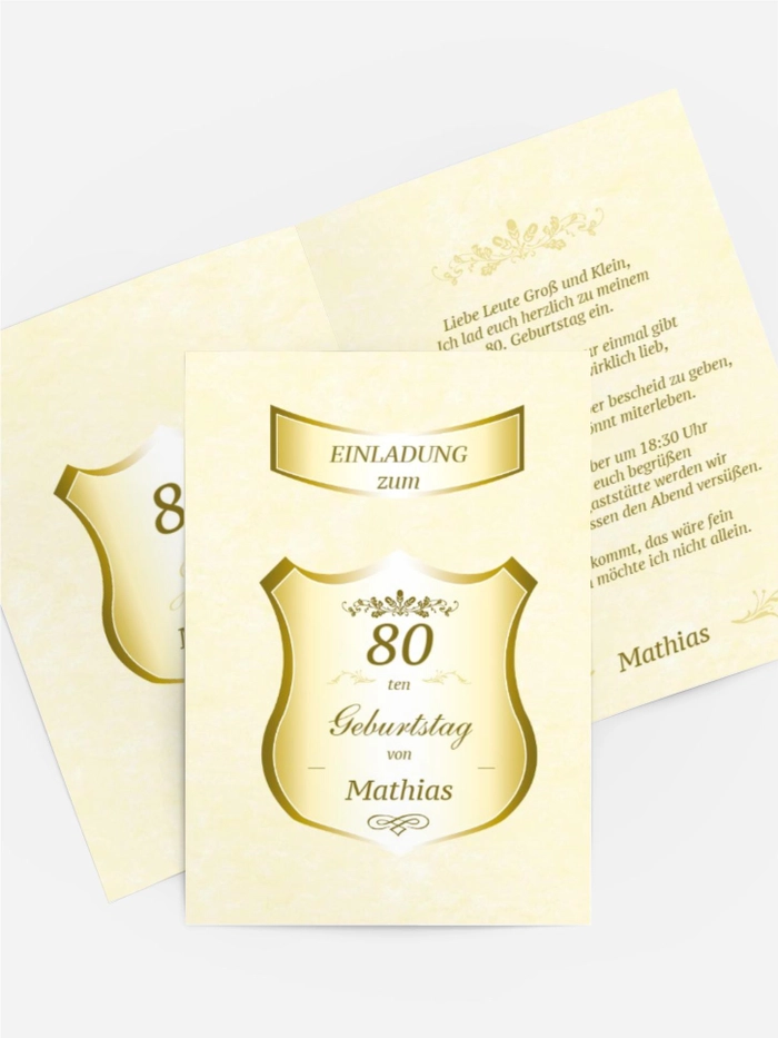 Geburtstagseinladung 80 label