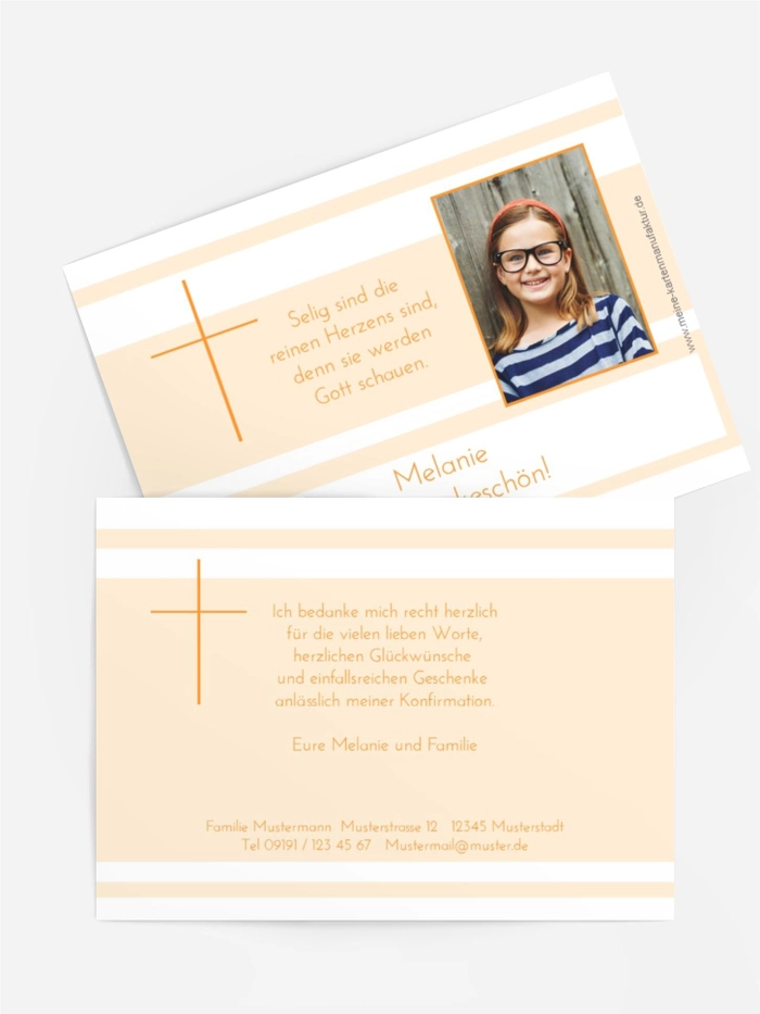 Dankeskarte Konfirmation Kreuz