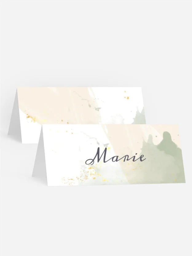 Tischkarte Geburtstag  Goldener Hauch