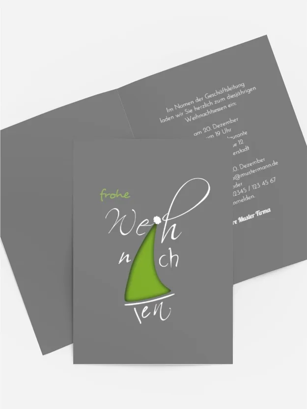 Weihnachts Einladungskarte geschäftlich Buchstabenmütze Weihnachts Einladungskarte geschäftlich Buchstabenmütze