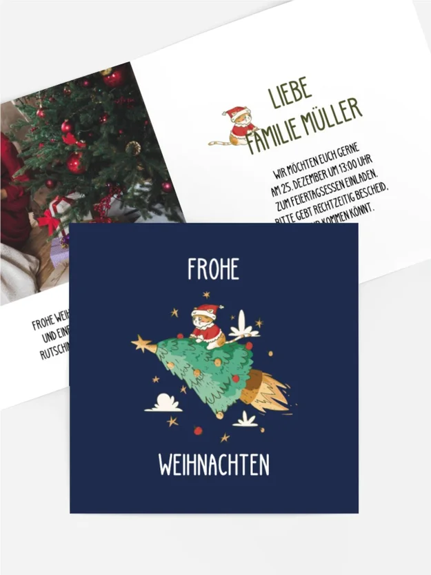 Einladung Weihnachten Baumrakete