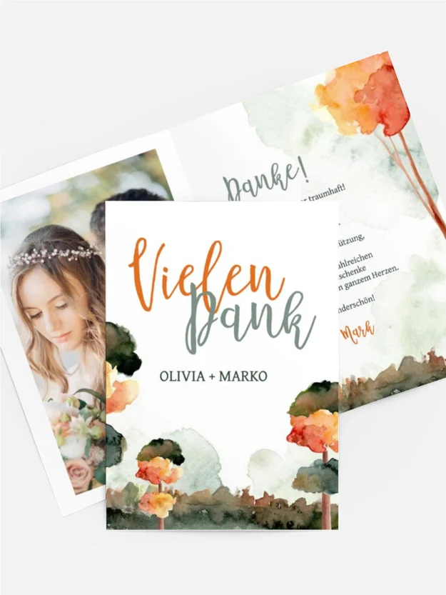 Dankeskarte Blumenflecken