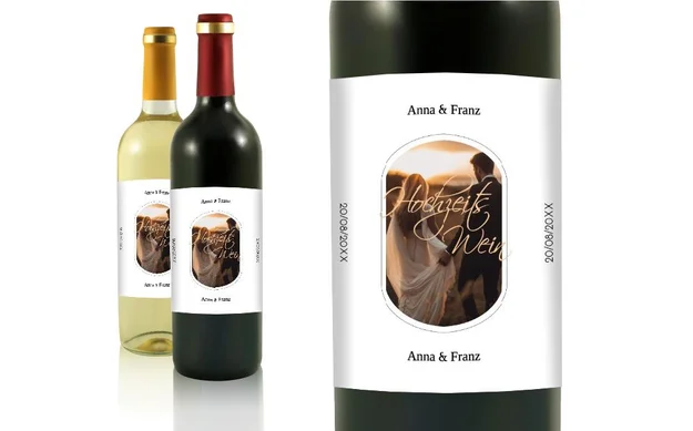 Hochzeit Flaschenetiketten Unsere Geschichte