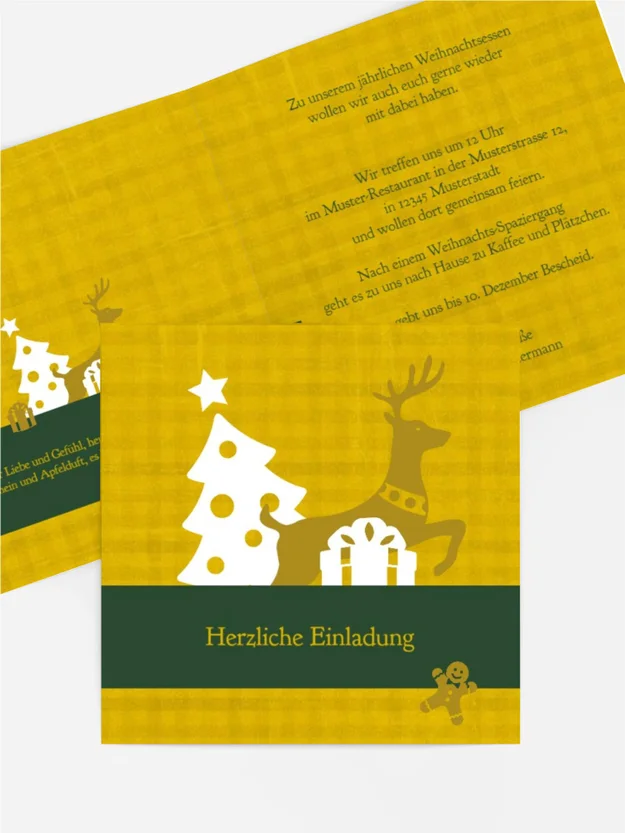 Weihnachtseinladung Privat Geschenke