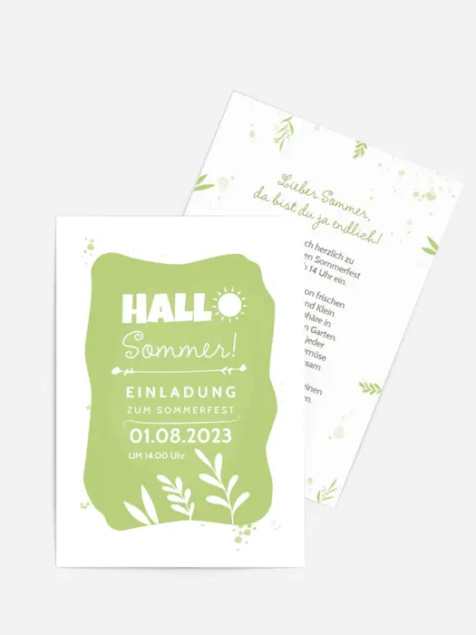 Einladung Sommerfest Hallo Sommer