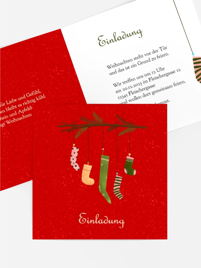 Weihnachtseinladung Morgen, Kinder, wird's was geben
