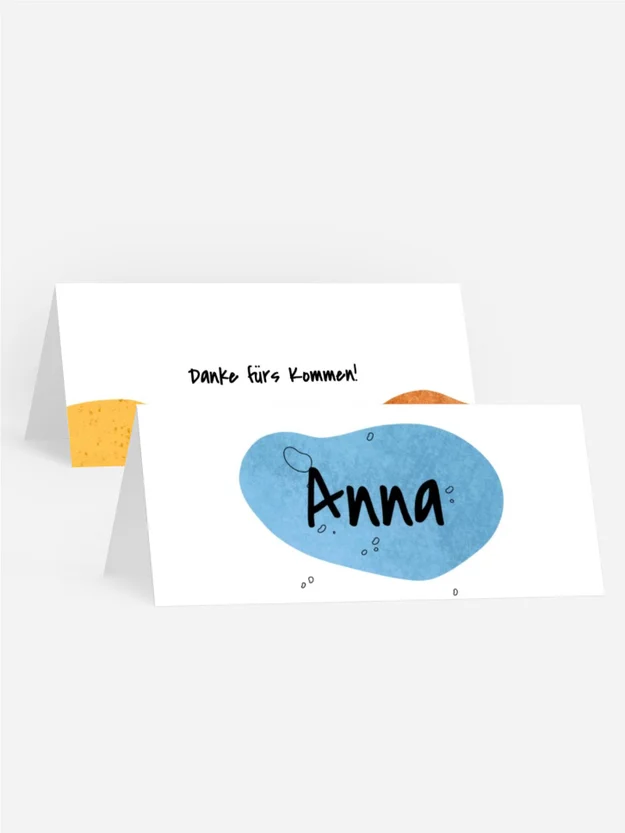 Tischkarte Geburtstag  Helle Farben