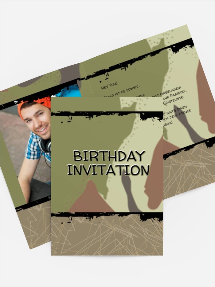 Geburtstagseinladung Army Lifestyle Foto Geburtstagseinladung Army Lifestyle Foto