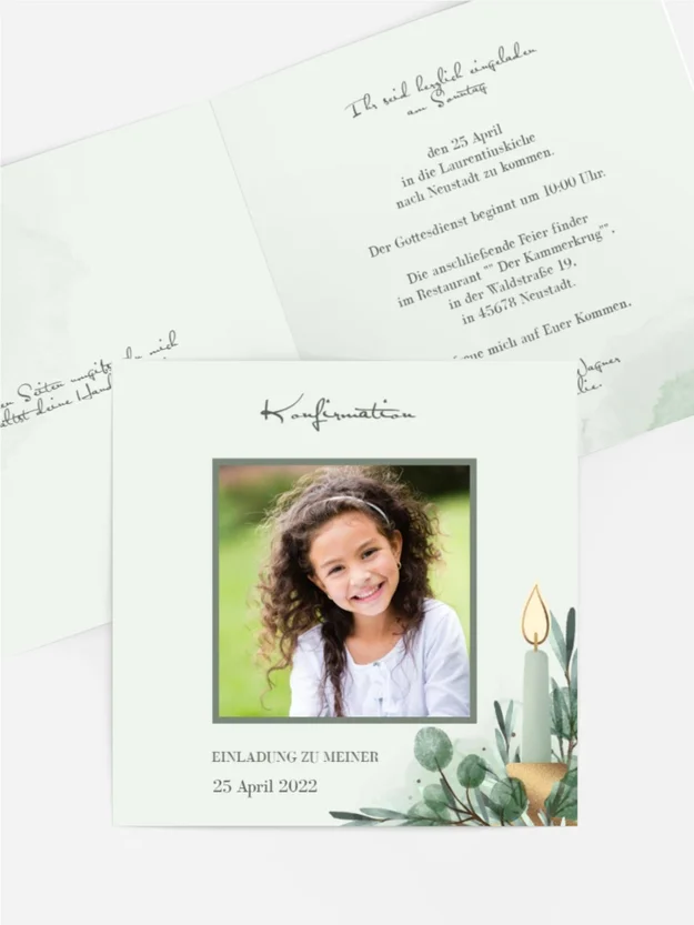 Einladungskarte Konfirmation Fröhliches Bekennen