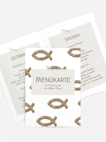 Menükarte Konfirmation Amulett