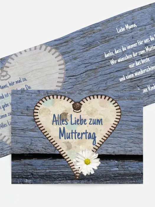 Muttertagskarte Holzherz