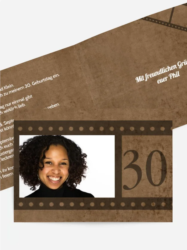 Geburtstagseinladung Retrofilm 30 Foto