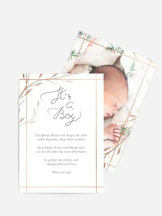 Babykarten Foto eines Babys