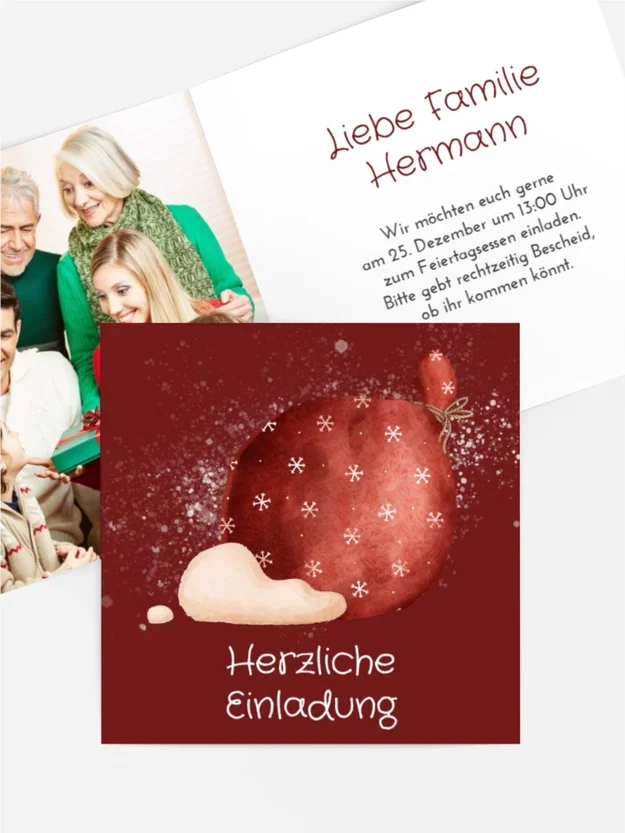 Fotoeinladung Weihnachten Mich mit Geschenken