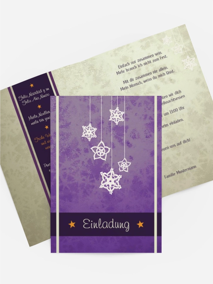 Weihnachtseinladung Privat Snowflakes Weihnachtseinladung Privat Snowflakes