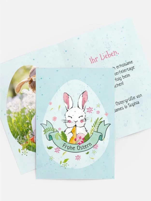 Osterkarte Häschen Osterkarte Häschen