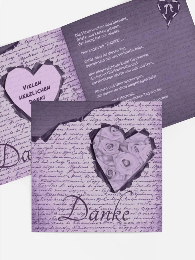 Dankeskarte Hochzeit "Herzensgedicht 2"