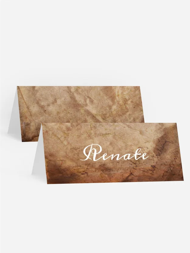 Tischkarte Kommunion BІarfuß im Sand