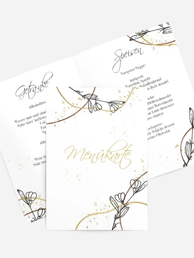 Menükarte Geburtstag Rückblick auf die Jahre