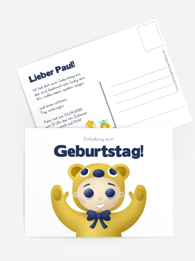 Geburtstagseinladung Teddybär feiert