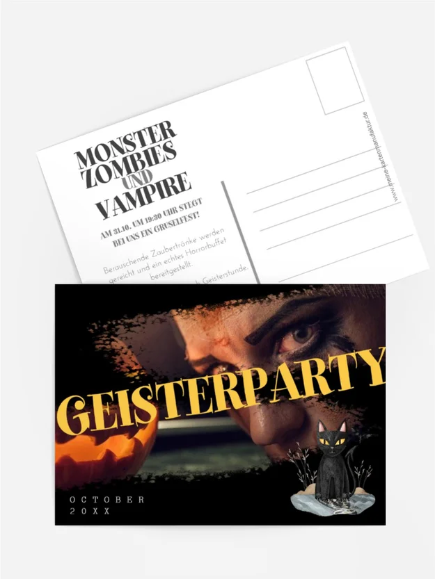 Halloween Einladung Augen im Dunkeln